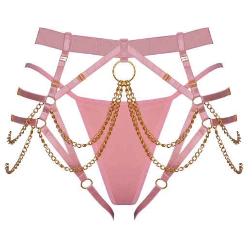 / Bad Kitty - láncos hám tangával (pink)