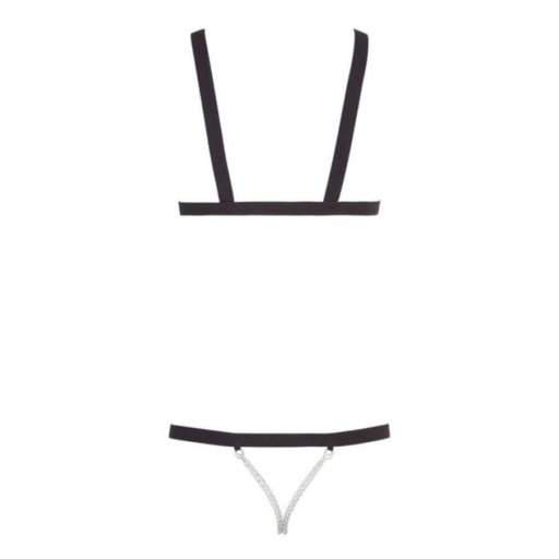 Bad Kitty - szegecses pántos body - fekete S-L