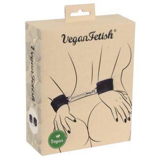 Vegan Fetish - csukló bilincs rövid lánccal fekete