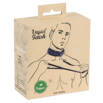 Vegan Fetish - szegecses nyakörv pórázzal fekete