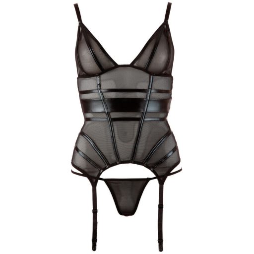 Cottelli - fényes csíkos, áttetsző felső fekete