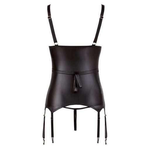 Cottelli Bondage - fényes, mellemelős felső kézrögzítőkkel fekete