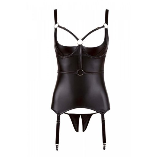 Cottelli Bondage - fényes, mellemelős felső kézrögzítőkkel fekete