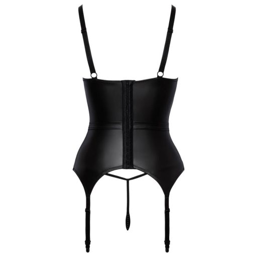 Abierta Fina - mellemelő felső harisnyatartóval fekete