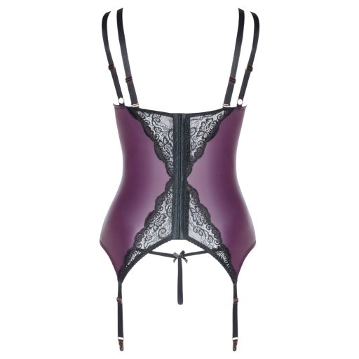 / Cottelli Curves - csipkés, fűzős fehérnemű szett (lila)