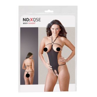 NO:XQSE - Nyitott, strasszos szexbody - fekete S-L