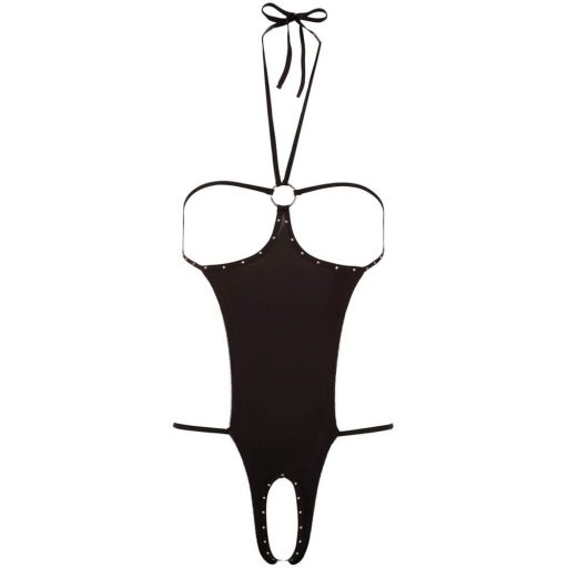 NO:XQSE - Nyitott, strasszos szexbody - fekete S-L