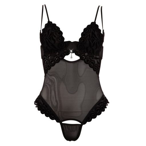 Cottelli - bársonyos, variálható body (fekete)