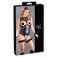 Cottelli Bondage - fényes nyitott body és kar bilincs (fekete)