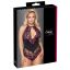 / Cottelli Plus Size - virágos body (fekete-lila)
