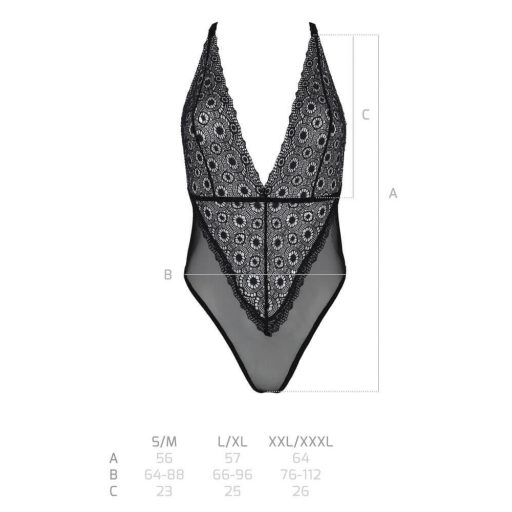 Passion Eco Zinnia - csipke body fekete