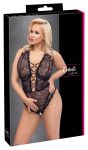 Cottelli Curves Plus Size - áttetsző mintás body fekete Cottelli Curves Plus Size - áttetsző mintás body fekete