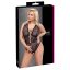 Cottelli Curves Plus Size - átlátszó mintás body (fekete)