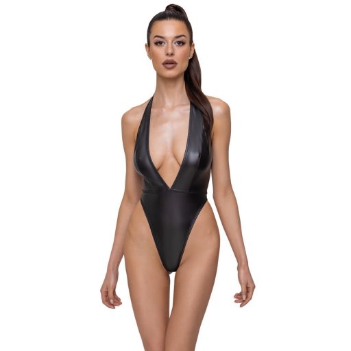 Cottelli Party - fényes, nyakpántos body (fekete)