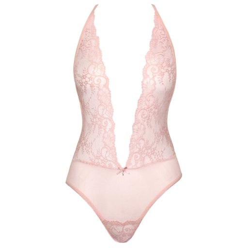Kissable - mélyen dekoltált csipke body pink