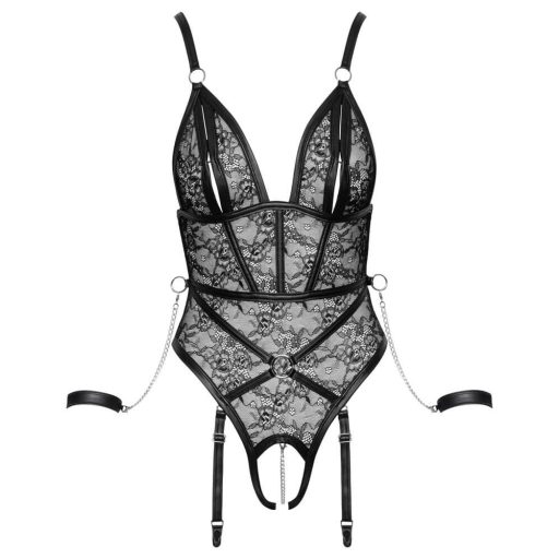 Cottelli Bondage - nyitott body bilincsekkel fekete