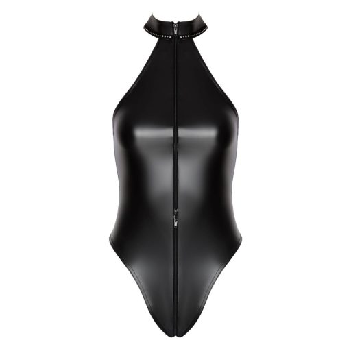 Noir - fényes nyakpántos body fekete