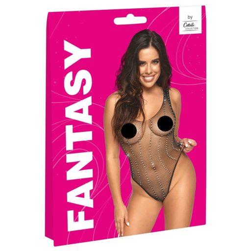 Fantasy by Cottelli - strasszos necc body fekete - S-L