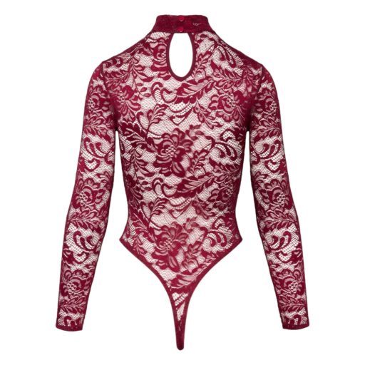 / Cottelli - átlátszó csipke body (piros)