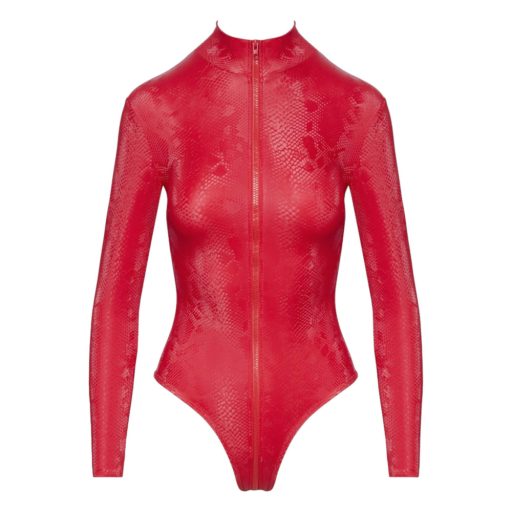 Cottelli - kígyóbőr mintás body (piros)