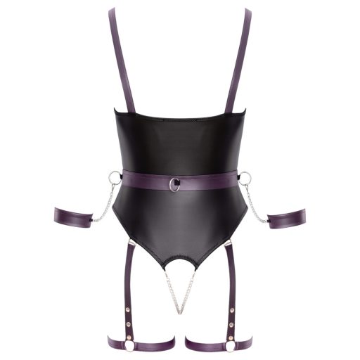 Cottelli - nyitott bondage body bilincsekkel (fekete)