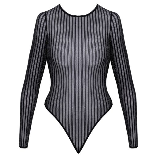 Cottelli - csíkos, ezüstszálas body (fekete) - S-L