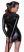 Cottelli Bondage - Fényes, testre simuló ruha, kötözővel (fekete)