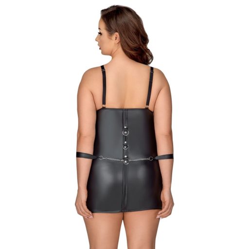 Cottelli Plus Size - szexi ruha bilinccsel (fekete)