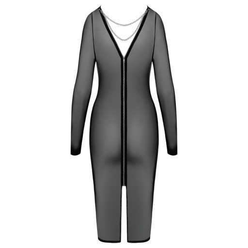 Cottelli Party - áttetsző, cipzáras ruha (fekete)