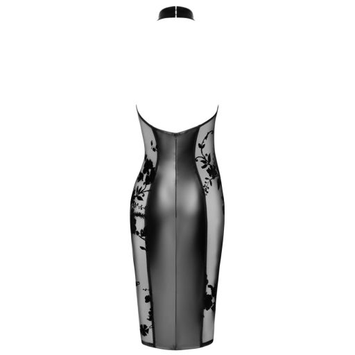 Noir - fényes nyakpántos ruha (fekete)