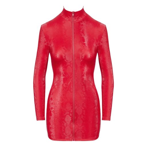 Cottelli - kígyóbőr mintás miniruha (piros)