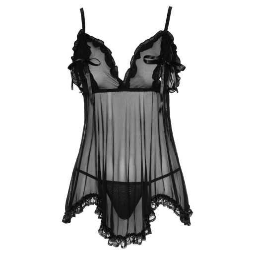 Cottelli - Lenge, fodros babydoll fekete
