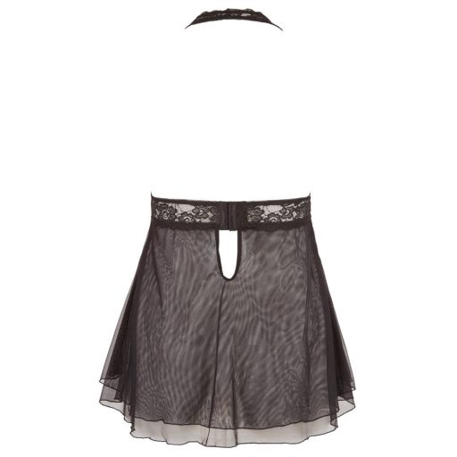 Cottelli Plus Size - csipkés lenge babydoll fekete
