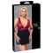 Cottelli Bondage Plus Size - mélyen dekoltált babydoll piros-fekete