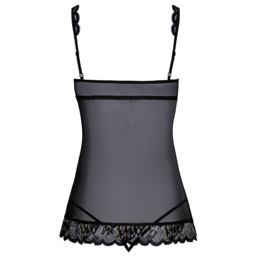 Kissable - nyitott babydoll fekete