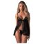 Obsessive Blomentis - csipkés babydoll szett (fekete)