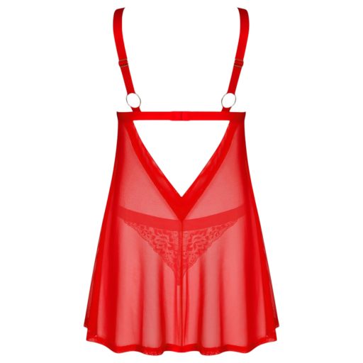 / Obsessive Elianes - csipkés babydoll szett (piros)