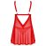 Obsessive Elianes - csipkés babydoll szett (piros)