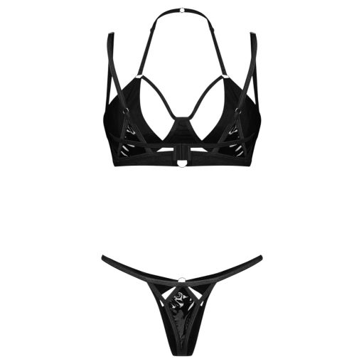 Obsessive Keira Lise - fényes melltartó szett (fekete)