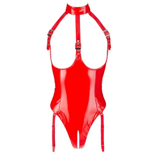 Black Level - nyitott, nyakpántos body piros