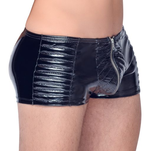 Black Level - cipzáras, fényes férfi short (fekete)