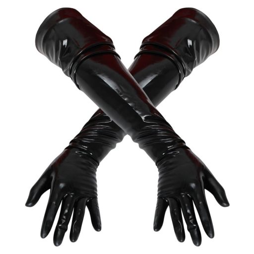 LATEX - hosszú, unisex kesztyű fekete