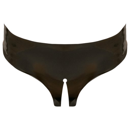 Late X - végig nyitott latex bugyi nőknek, fekete (S-L)
