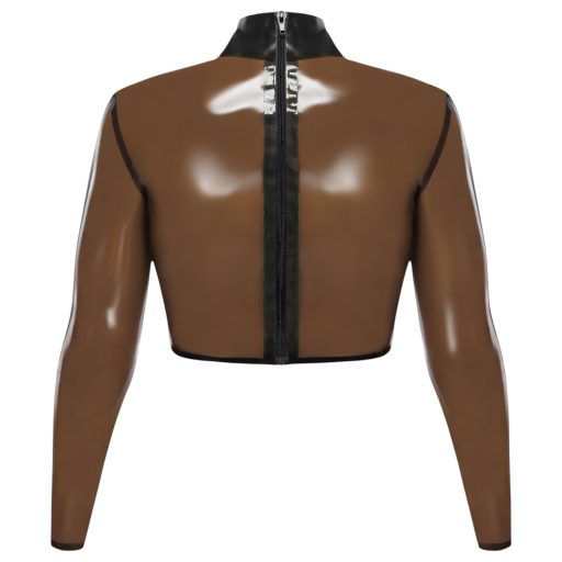 Late X áttetsző latex felső, fétis top (áttetsző-fekete)