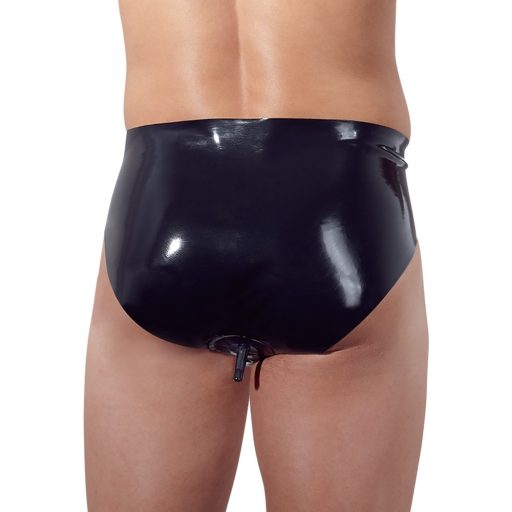 LATEX - férfi alsó belső kúpos anál dildóval fekete