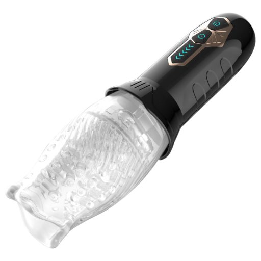 Funny Me Bellucci 360 - forgó-rezgő maszturbátor áttetsző-fekete