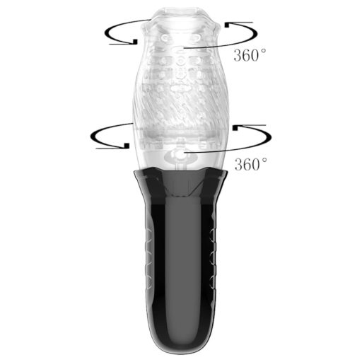 Funny Me Bellucci 360 - forgó-rezgő maszturbátor áttetsző-fekete