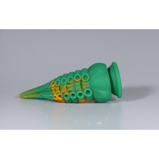 OgazR Octopuss - tapadótalpas polipkar dildó - 21 cm zöld-sárga
