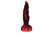 OgazR Hell Dong- tapadótalpas barázdás dildó - 20 cm fekete-piros OgazR Hell Dong- tapadótalpas barázdás dildó - 20 cm fekete-piros
