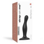 Strap-on-me Curvy S - hullámos, talpas dildó (fekete)